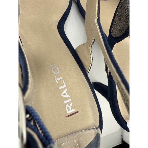 Rialto Womens Rheta High Heels Navy & Gold 8.5 M NWB - Picture 7 of 12